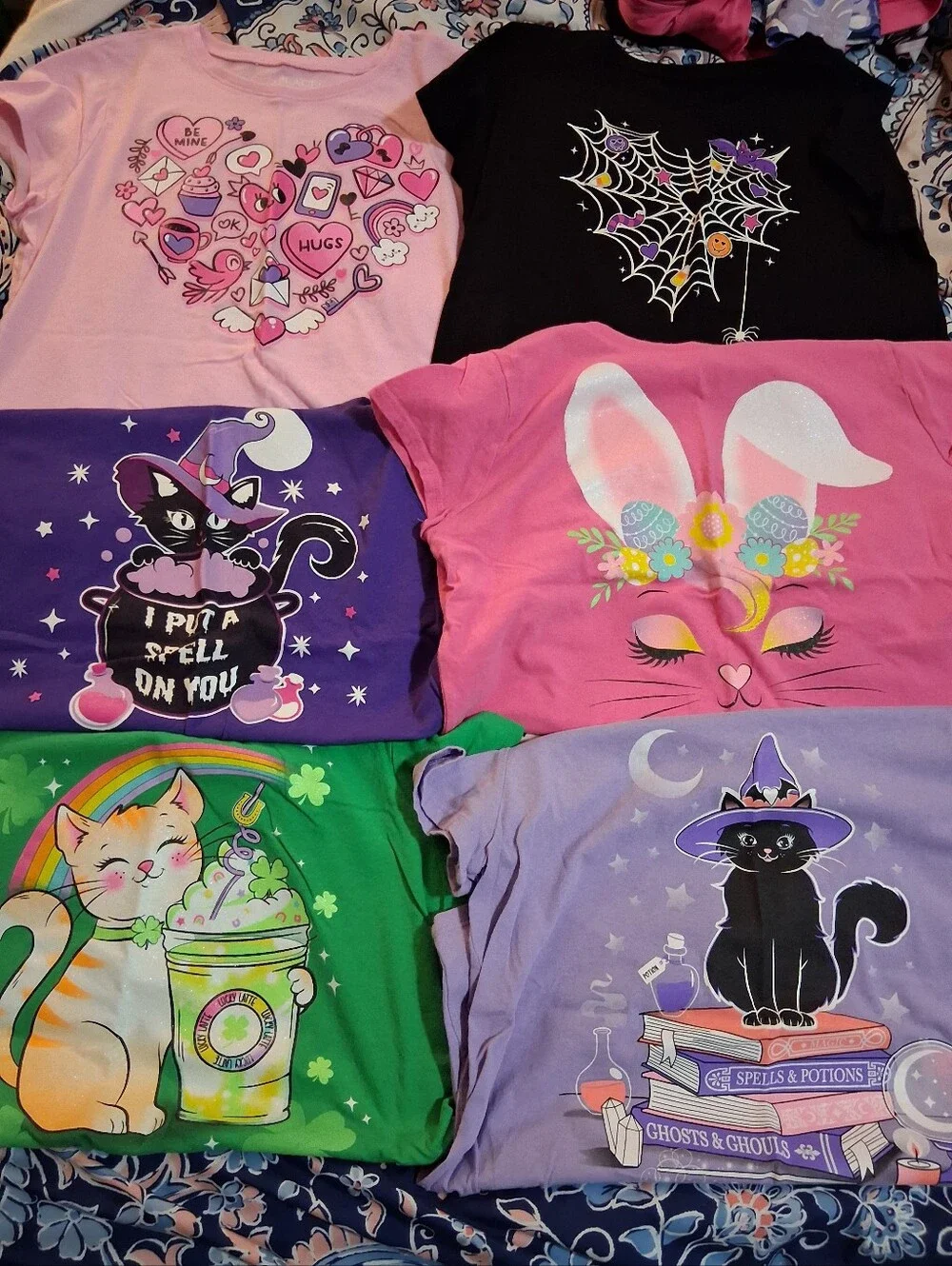 Children's Place Girls Size 16 XXL Holiday Shirts Easter Halloween Valentine StP